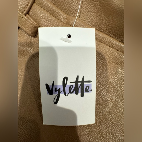 Vylette Tan Faux Leather Jogger Pants Size 11 New With Tags - Picture 13 of 16